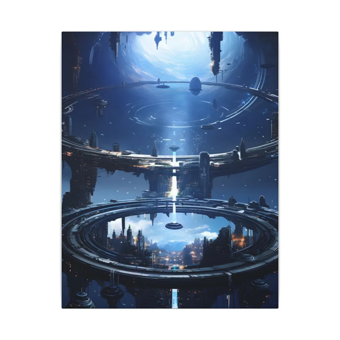 Aetherial Space Station: Massive, Futuristic Space Station in Orbit - Canvas