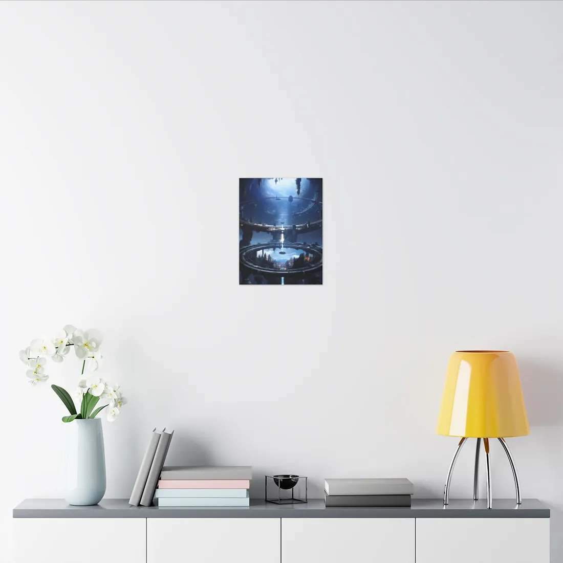 Aetherial Space Station: Massive, Futuristic Space Station in Orbit - Canvas