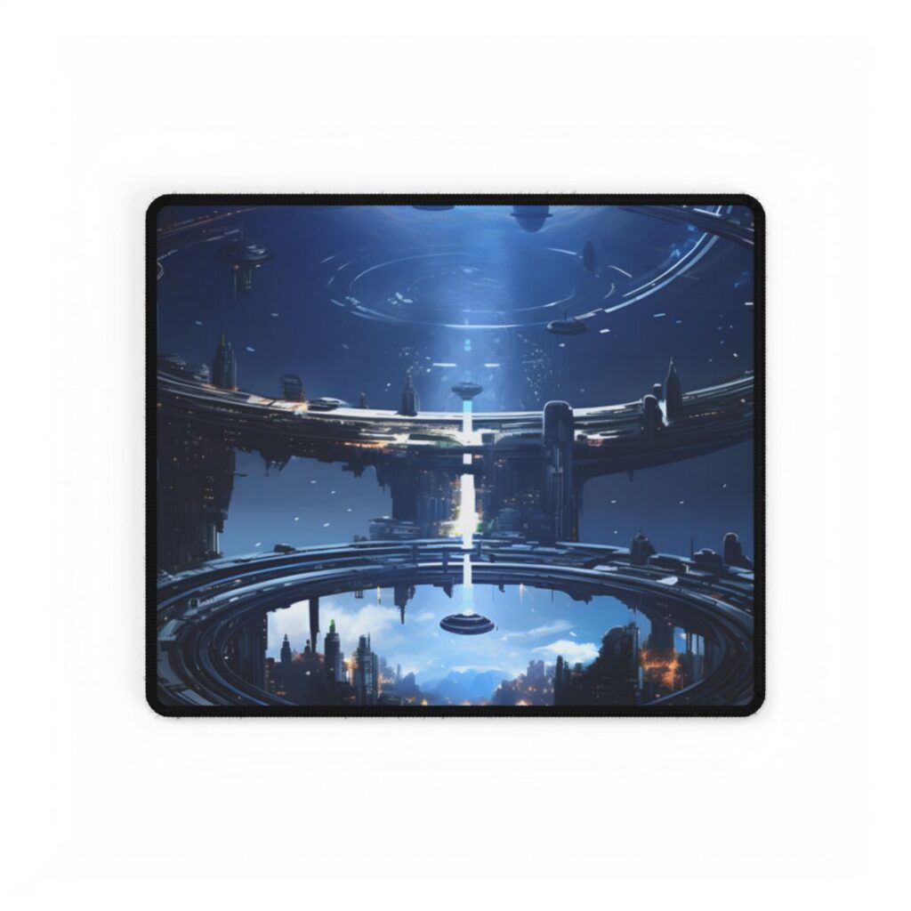 Aetherial Space Station: Massive, Futuristic Space Station in Orbit - Desk Mat