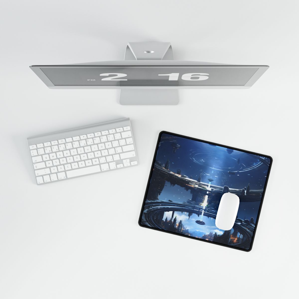 Aetherial Space Station: Massive, Futuristic Space Station in Orbit - Desk Mat