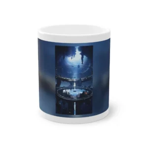 Futuristic Ring City at Night Mug