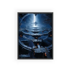Concentric Ring Space Station Framed Poster