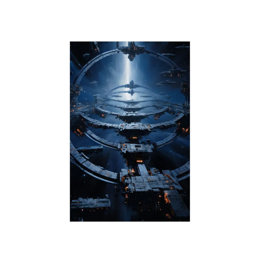 Aetherial Space Station: Massive Orbital Habitat - Metal Poster