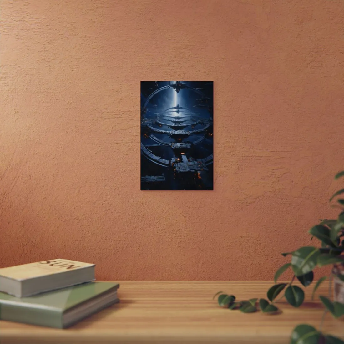Aetherial Space Station: Massive Orbital Habitat - Metal Poster