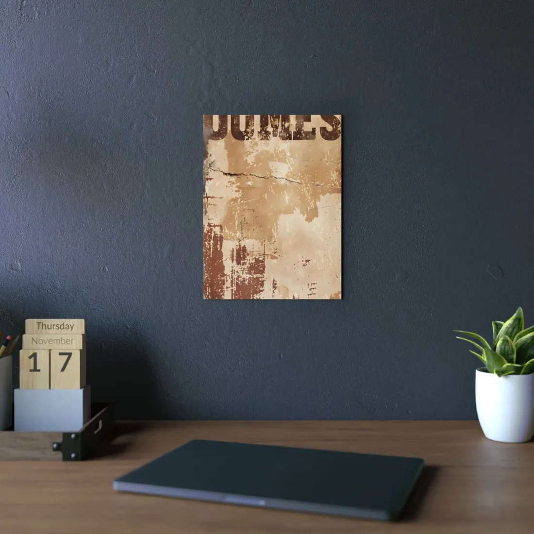 Aged Paper Texture: Vintage Distressed Background - Metal Poster