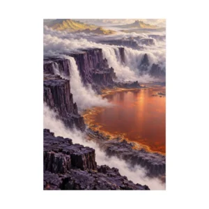 Basalt Cliffs Above Orange Lake Poster