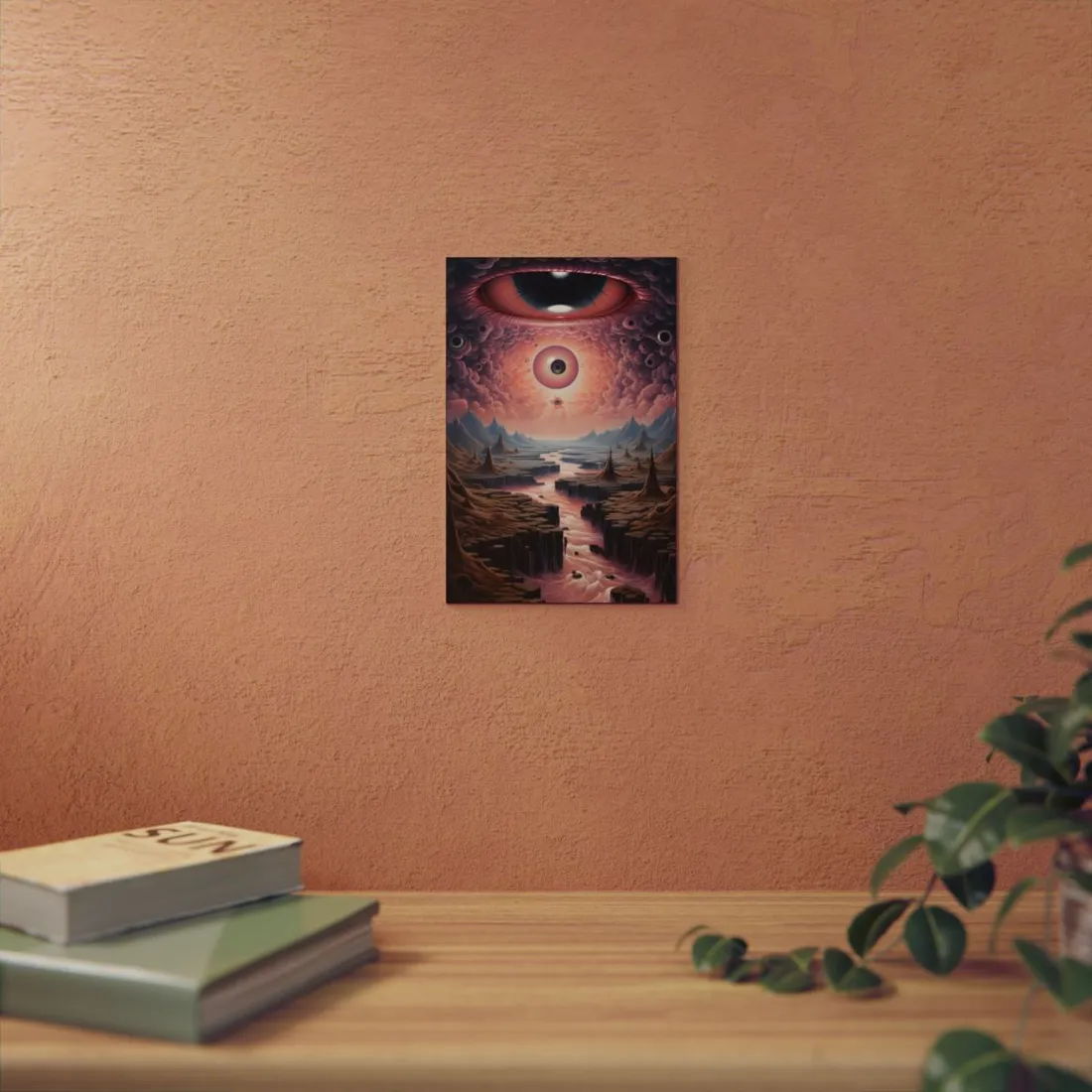 Alien Eye Sky: Surreal Otherworldly Landscape - Metal Poster