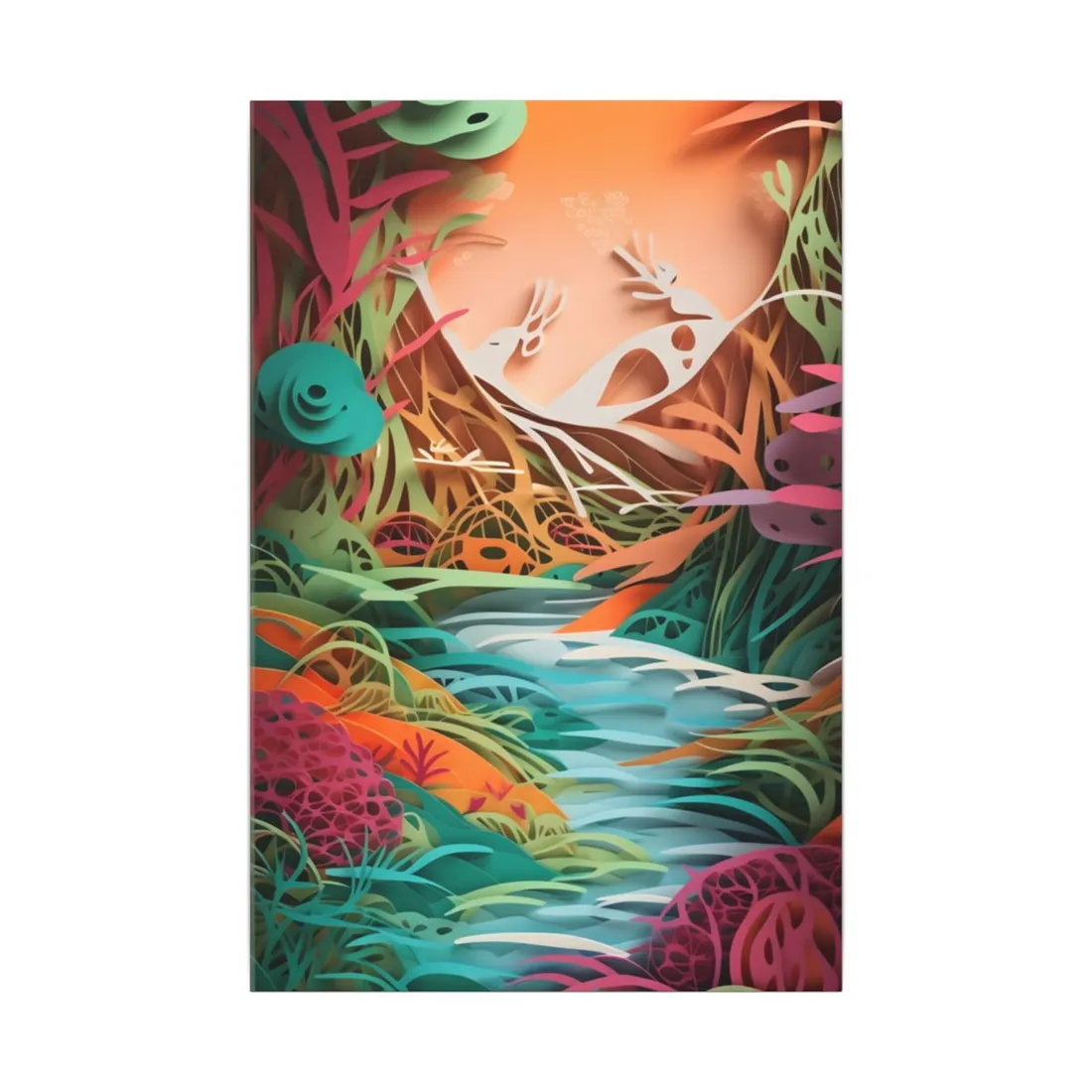 American Realism: Rolling Hills and Winding Rivers - Canvas