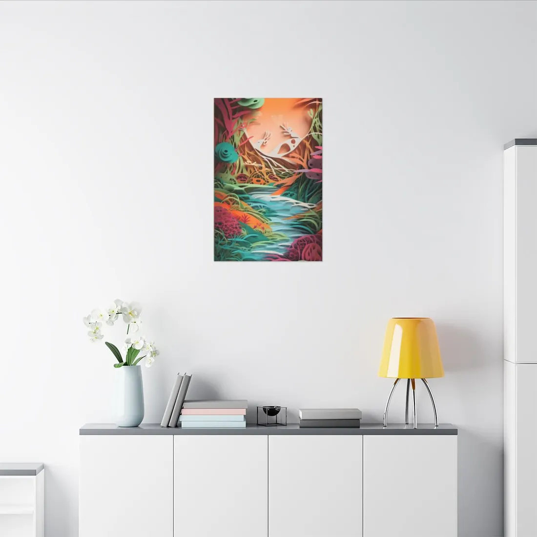 American Realism: Rolling Hills and Winding Rivers - Canvas