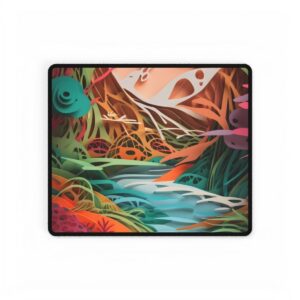Paper Cut Forest Stream Desk Mat