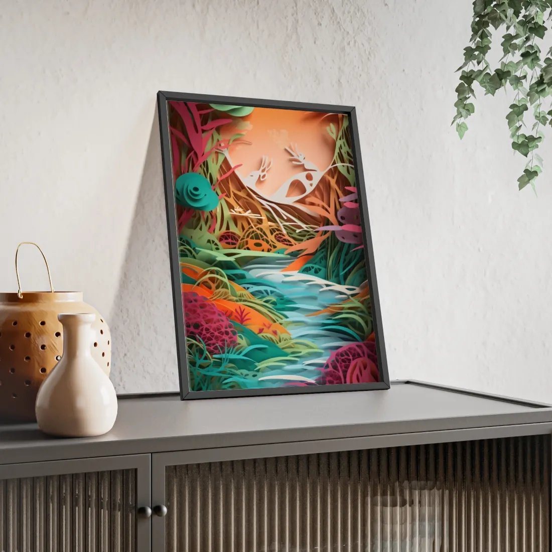 American Realism: Rolling Hills and Winding Rivers - Framed Poster