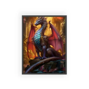 Dragon on Ancient Ledge Framed Poster