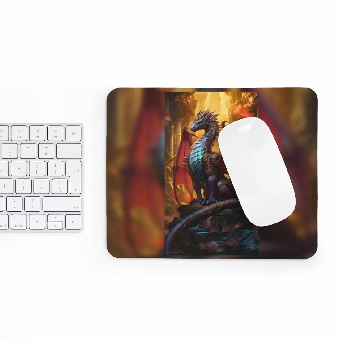 Ancient Dragon Guardian: Fantasy Artwork - Dragon Art - Mouse Pad