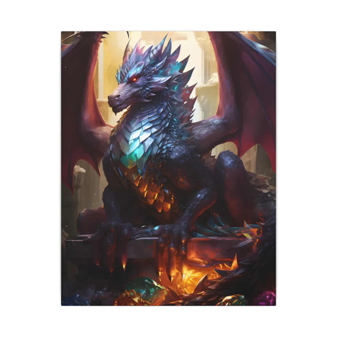 Ancient Dragon's Majestic Lair: Fantasy Guardians of Old - Canvas