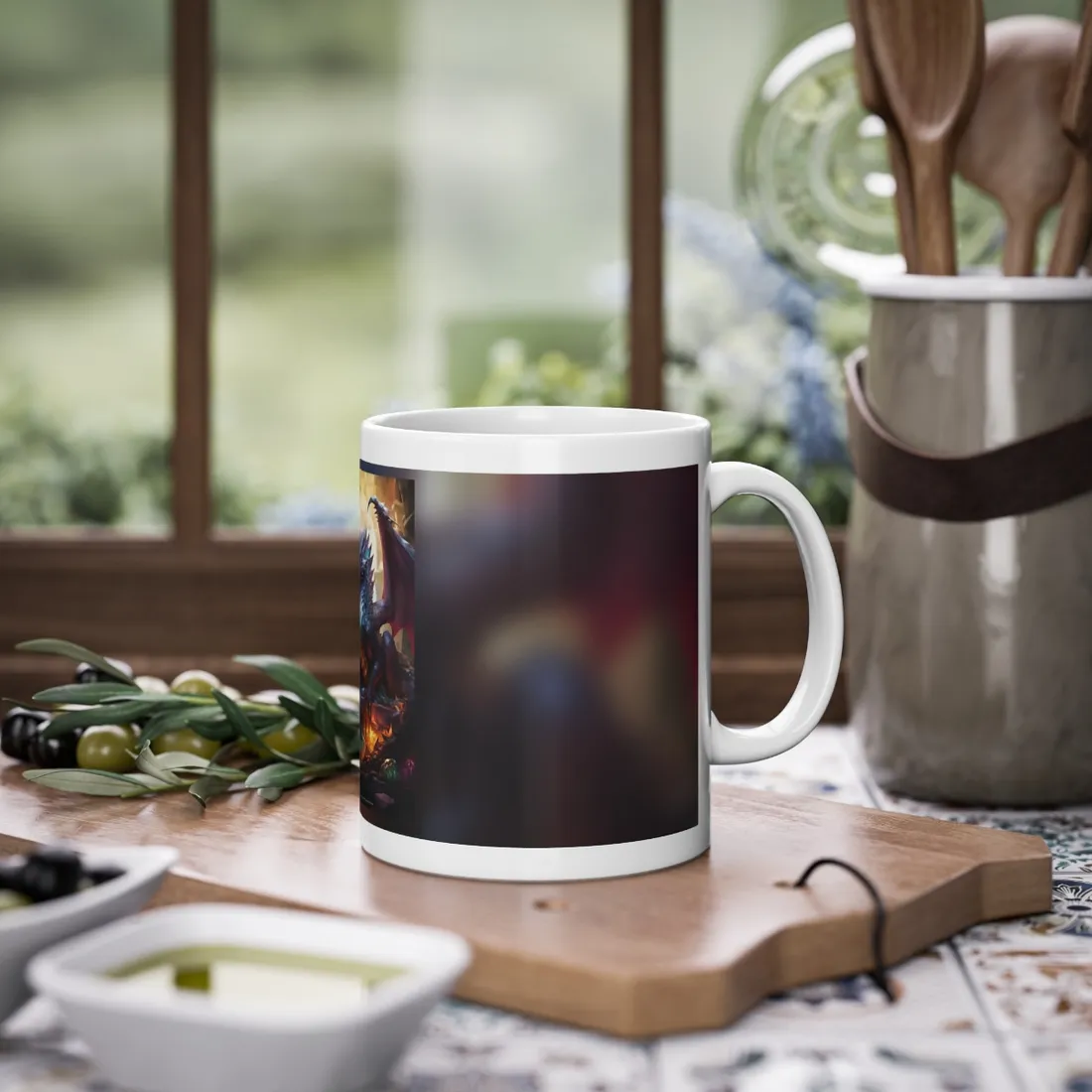 Ancient Dragon's Majestic Lair: Fantasy Guardians of Old - Mug