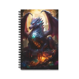 Dragon Guarding Colorful Gems Spiral Notebook