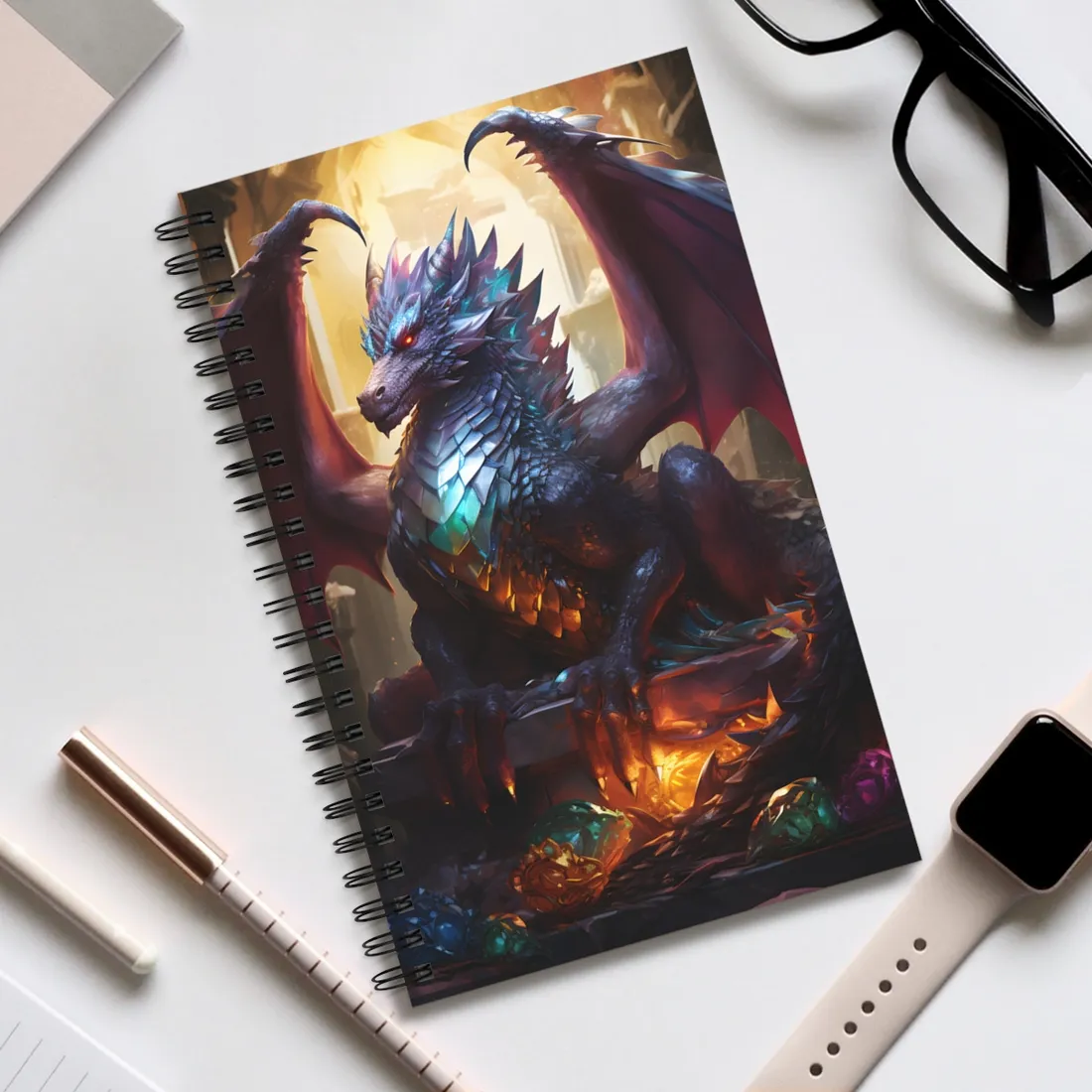 Ancient Dragon's Majestic Lair: Fantasy Guardians of Old - Spiral Notebook