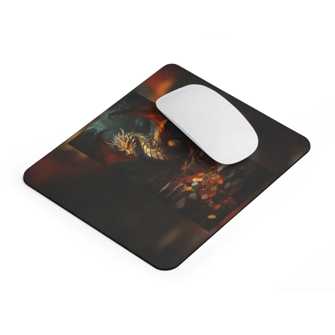 Ancient Fantasy Dragon Guard: Majestic Creature Art - Mouse Pad
