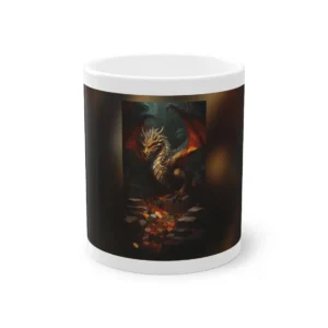 Golden Dragon Guarding Coins Mug