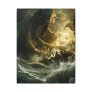 Sea Serpent Storm Attack Canvas Print