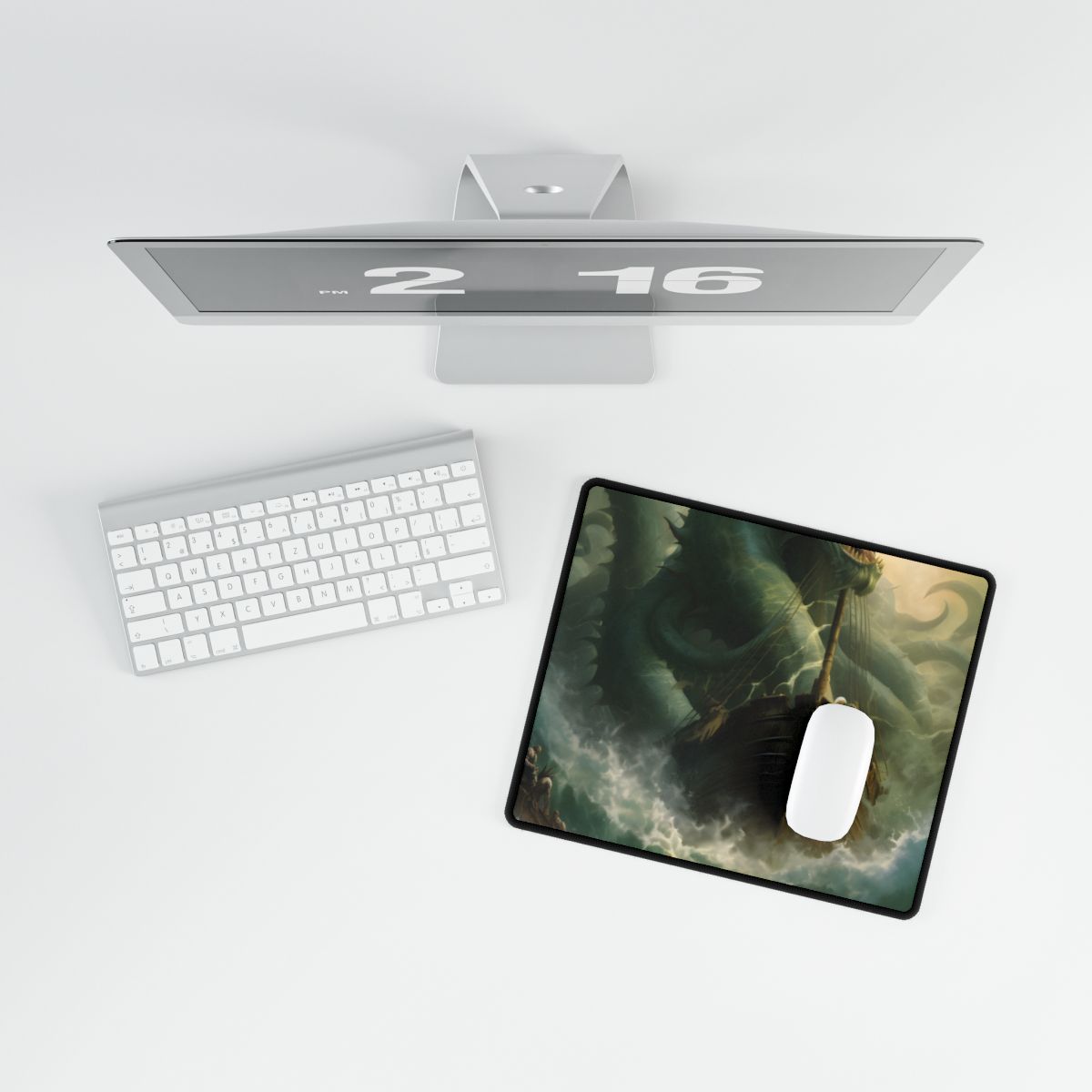 Ancient Mythical Sea Monsters: Prehistoric Marine Creature Art - Desk Mat