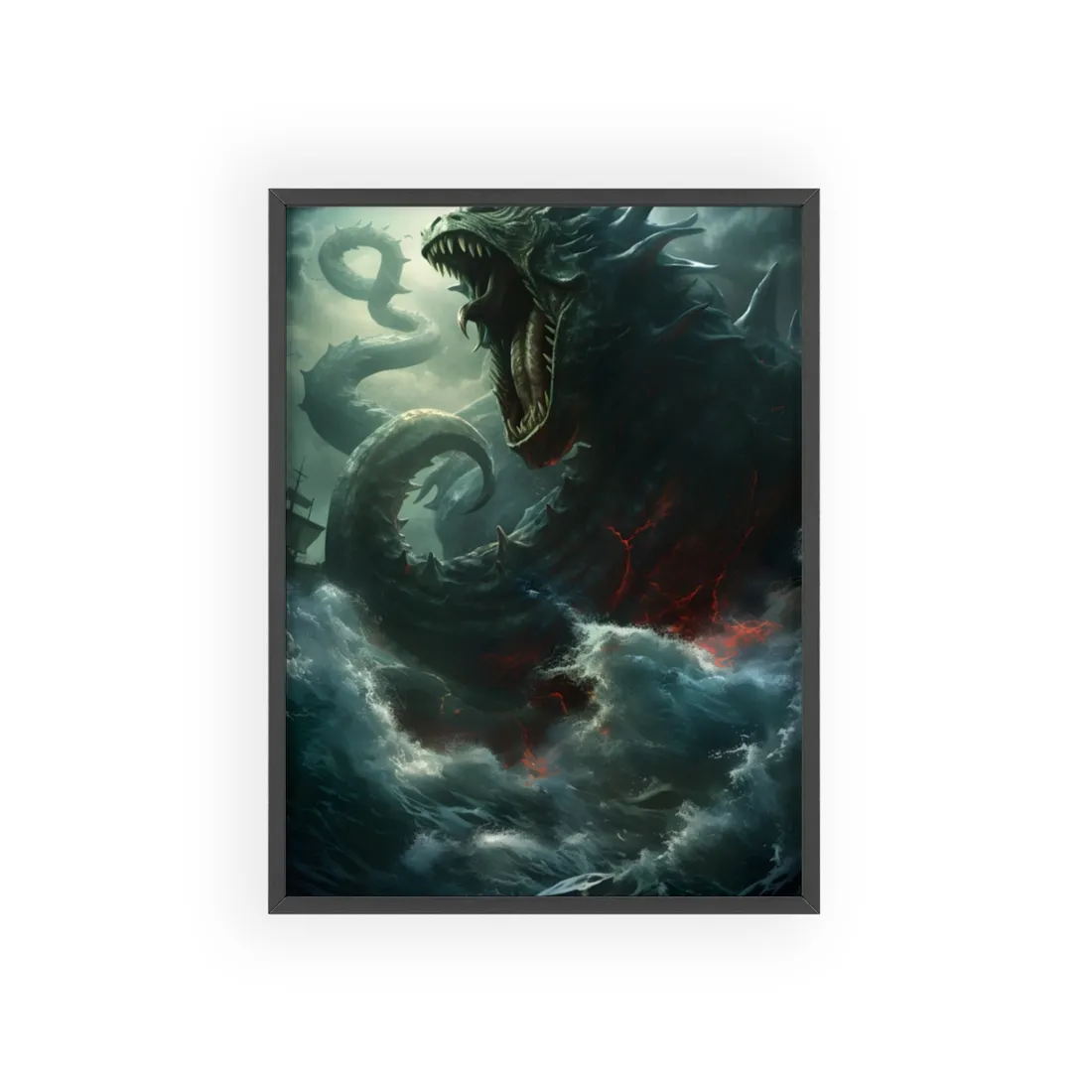 Ancient Sea Monster: Mythical Serpentine - Framed Poster