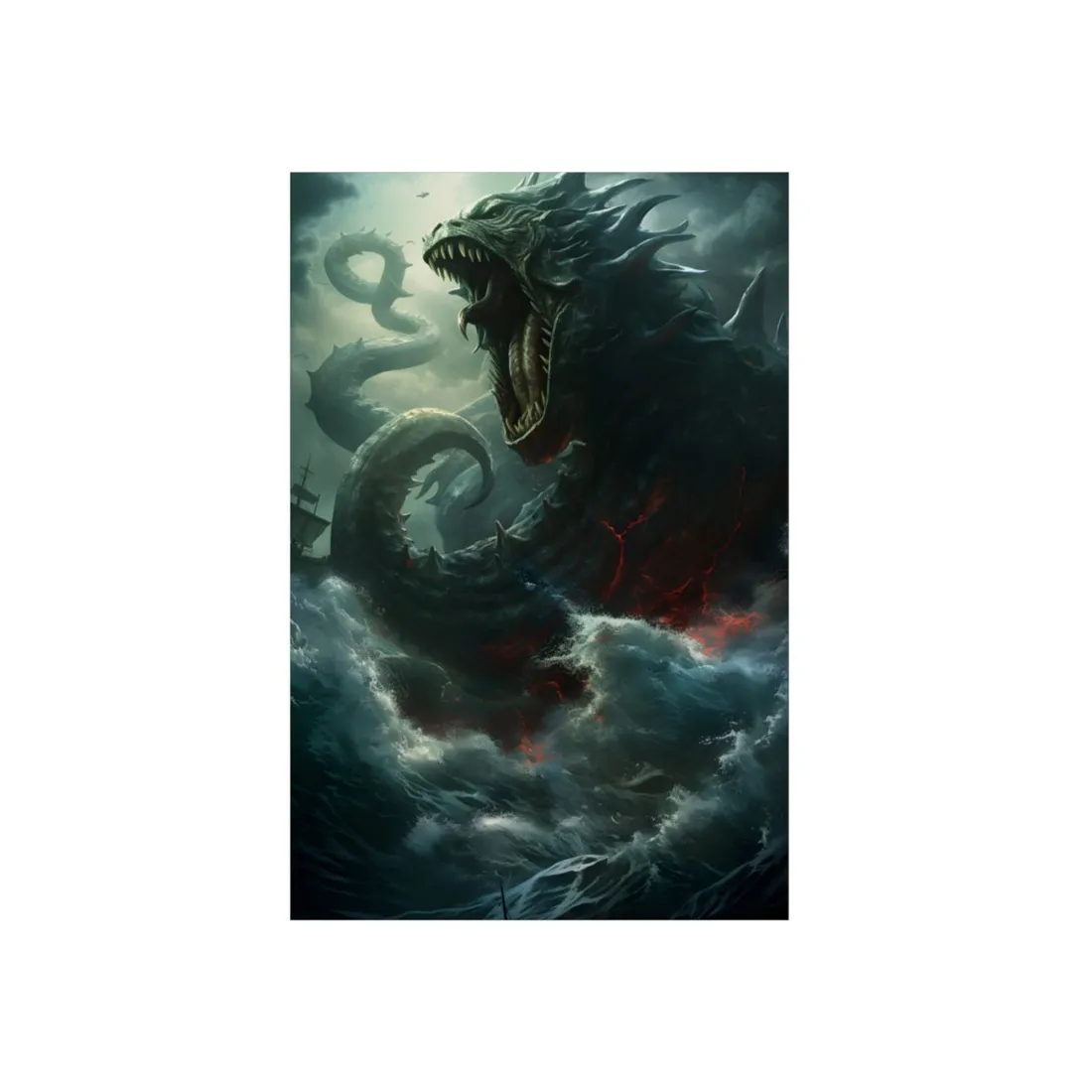 Ancient Sea Monster: Mythical Serpentine - Metal Poster