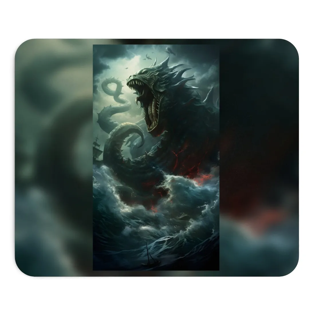 Ancient Sea Monster: Mythical Serpentine - Mouse Pad