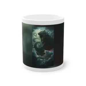 Sea Monster Rising from Waves Mug