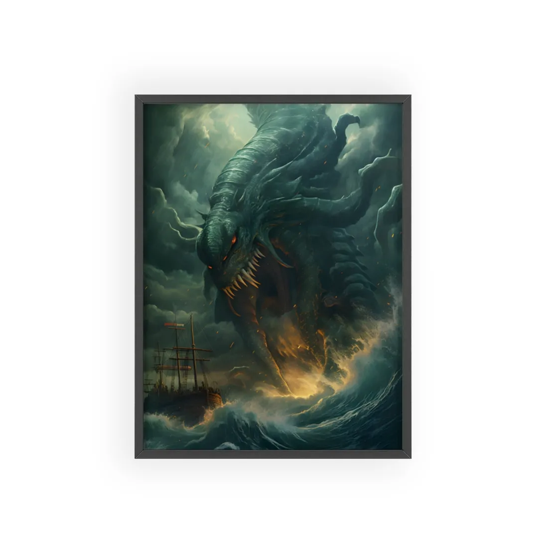Ancient Sea Monsters: Mythical Marine Reptile - Framed Poster