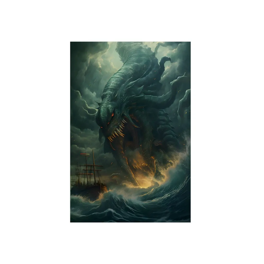 Ancient Sea Monsters: Mythical Marine Reptile - Metal Poster