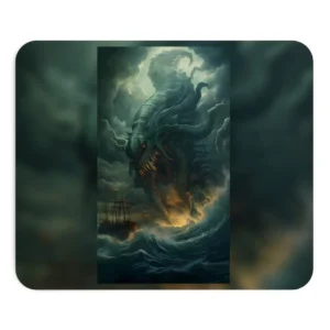 Sea Serpent Attacking Ship Mouse Pad