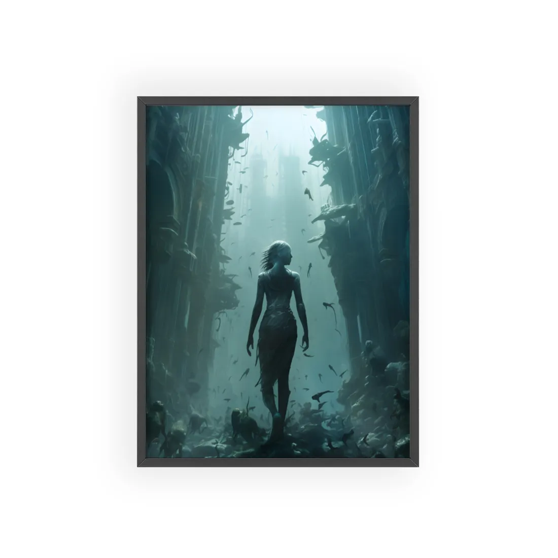 Ancient Underwater City: Hidden Ruins - Framed Poster
