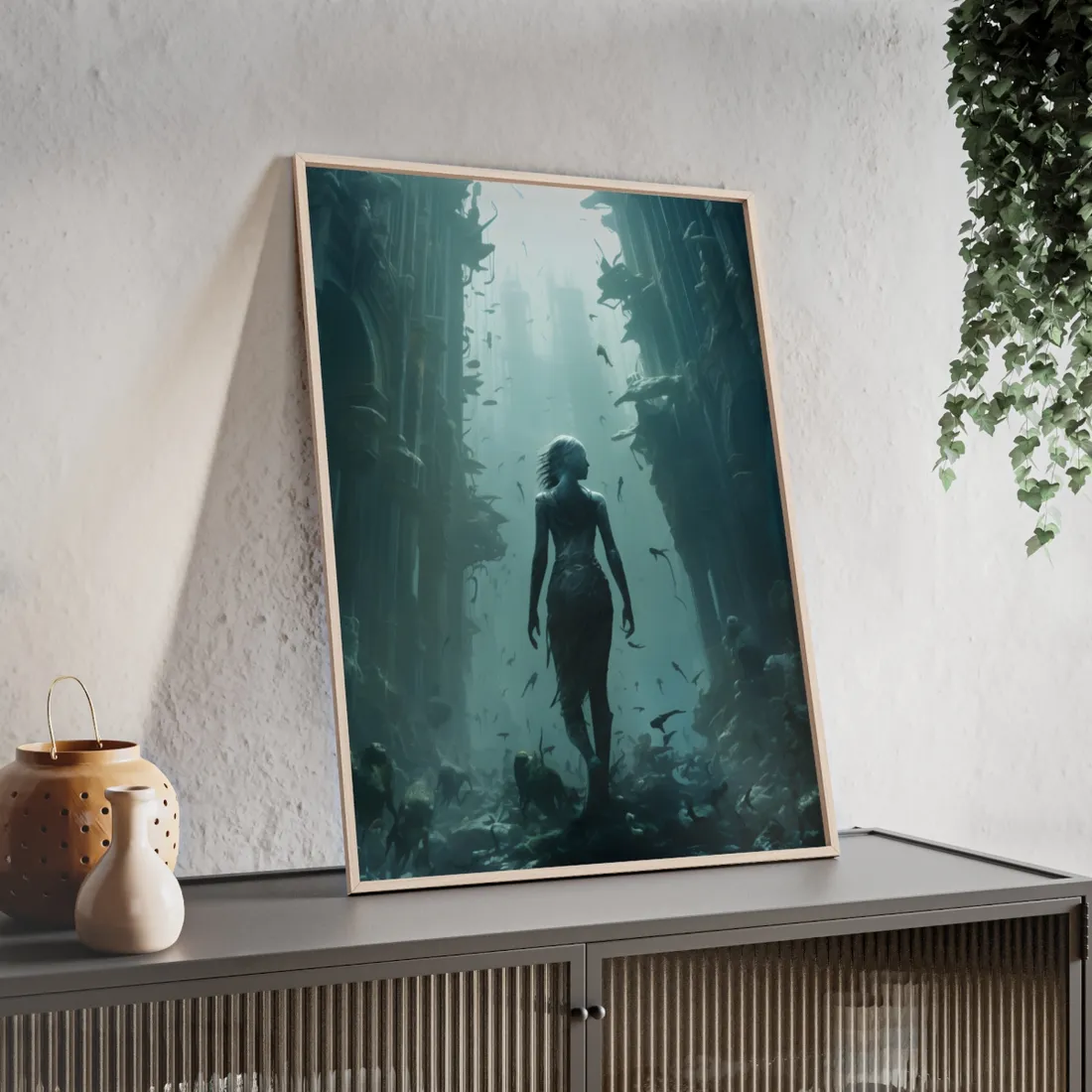 Ancient Underwater City: Hidden Ruins - Framed Poster
