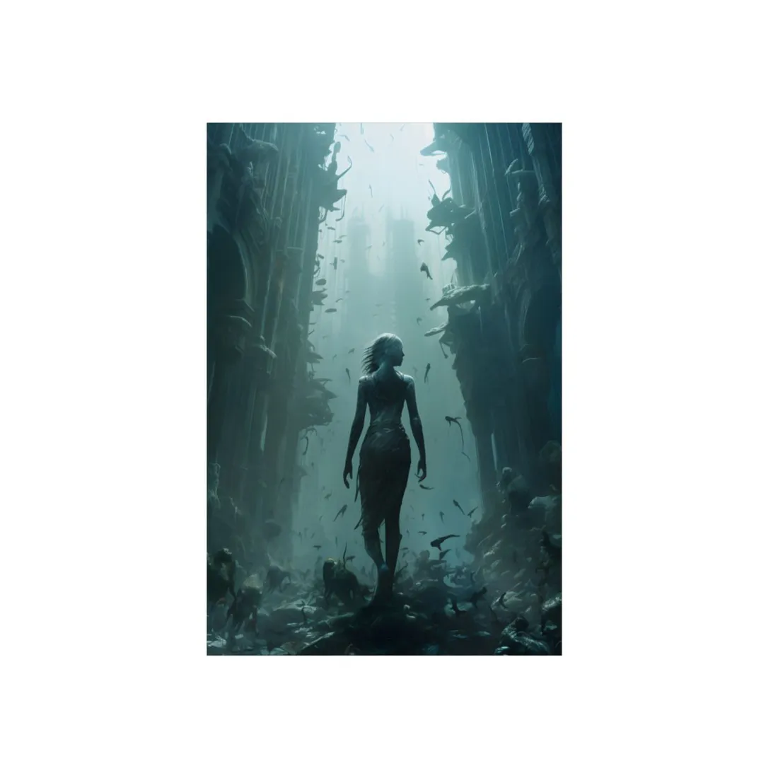 Ancient Underwater City: Hidden Ruins - Metal Poster