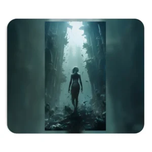 Woman Walking Through Underwater Ruins Mouse Pad