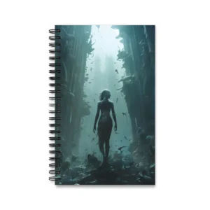 Woman Walking Through Underwater Ruins Spiral Notebook