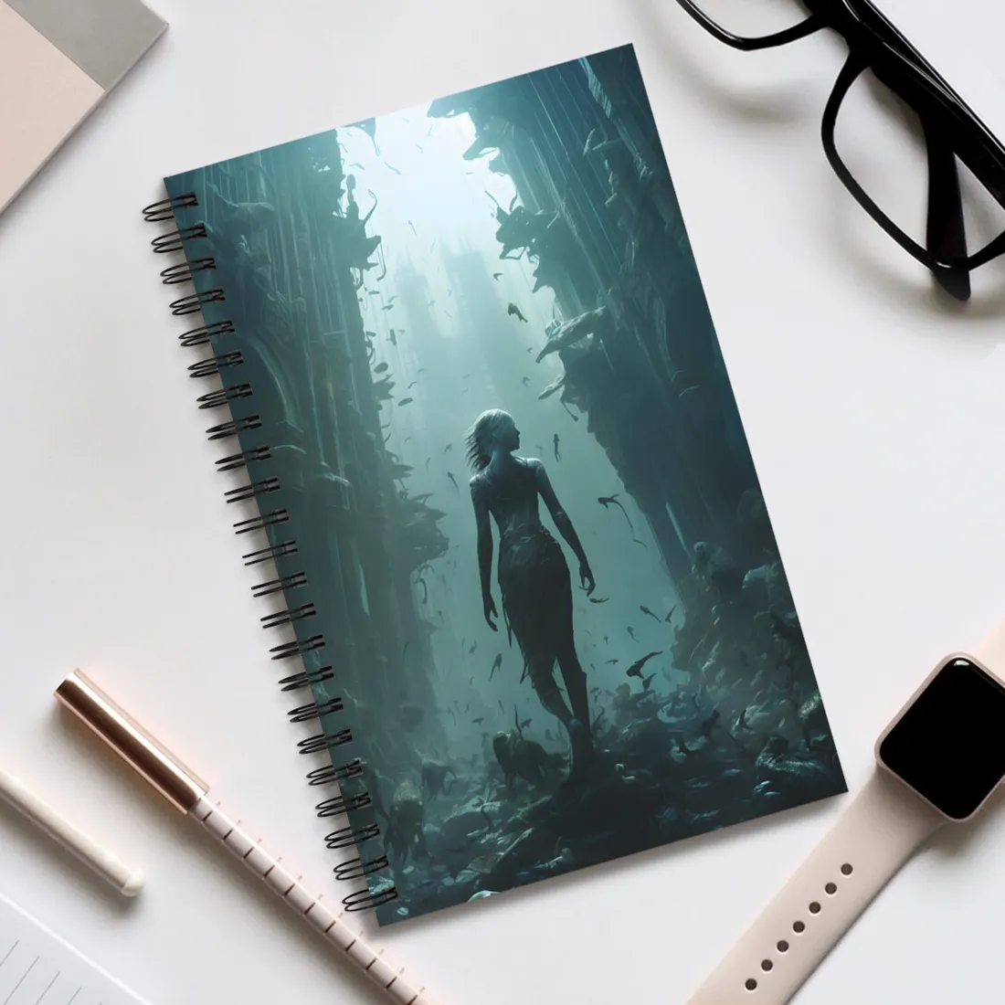 Ancient Underwater City: Hidden Ruins - Spiral Notebook