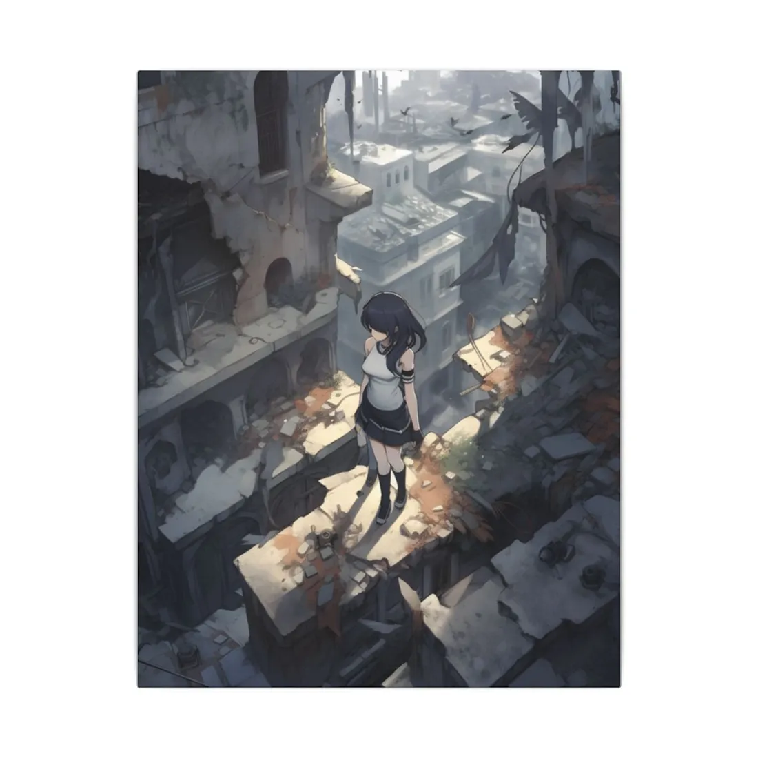 Anime Bird in Flight: Delicate Details in Mid-Air - Canvas