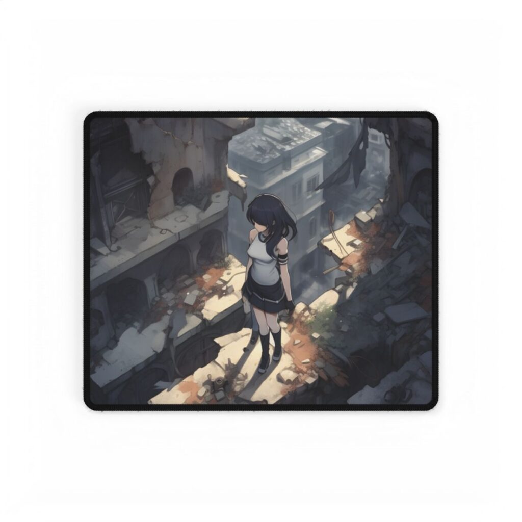 Anime Bird in Flight: Delicate Details in Mid-Air - Desk Mat