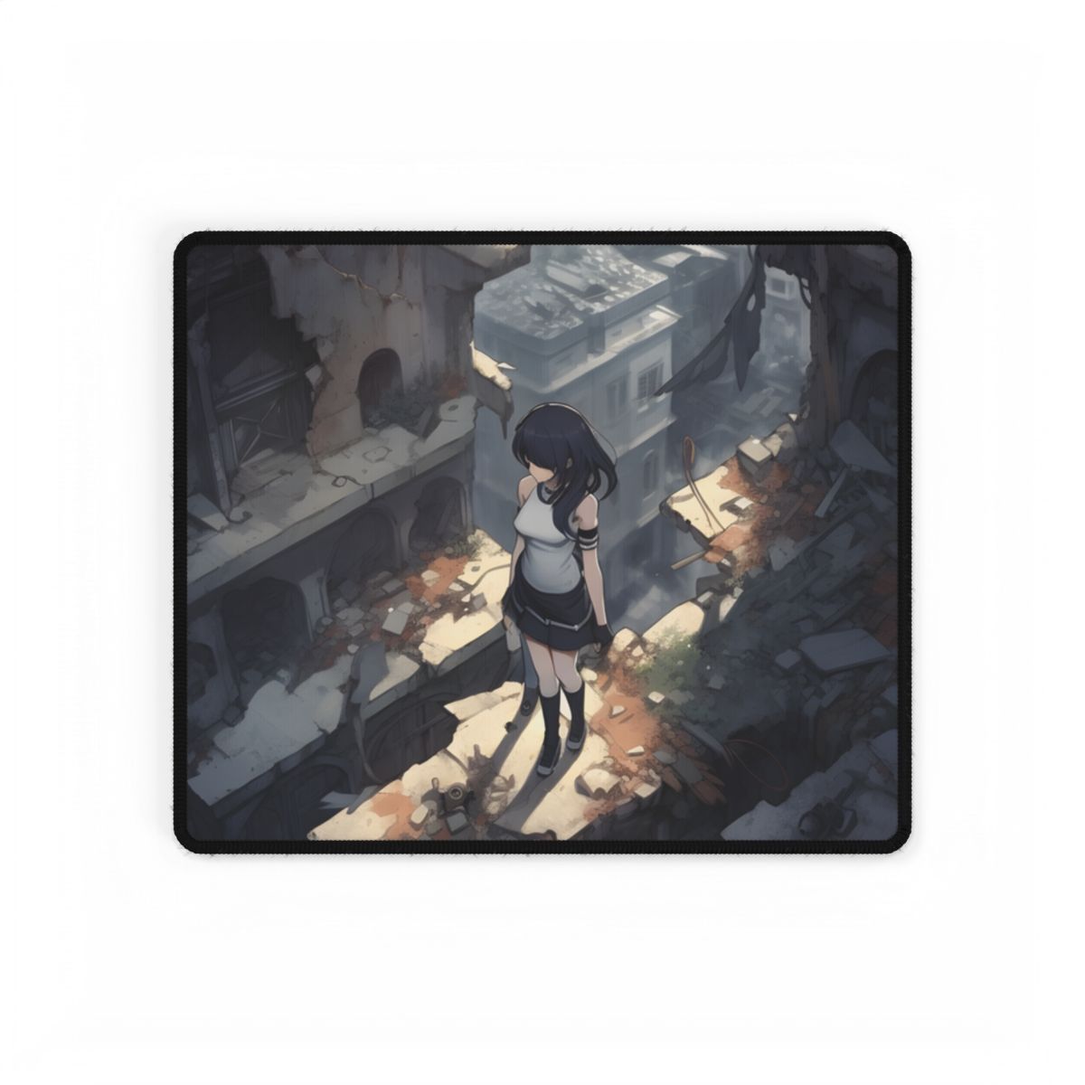 Anime Bird in Flight: Delicate Details in Mid-Air - Desk Mat