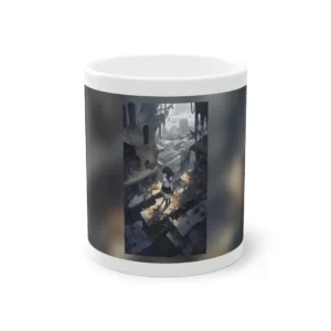 Girl on Ruined Rooftop Mug