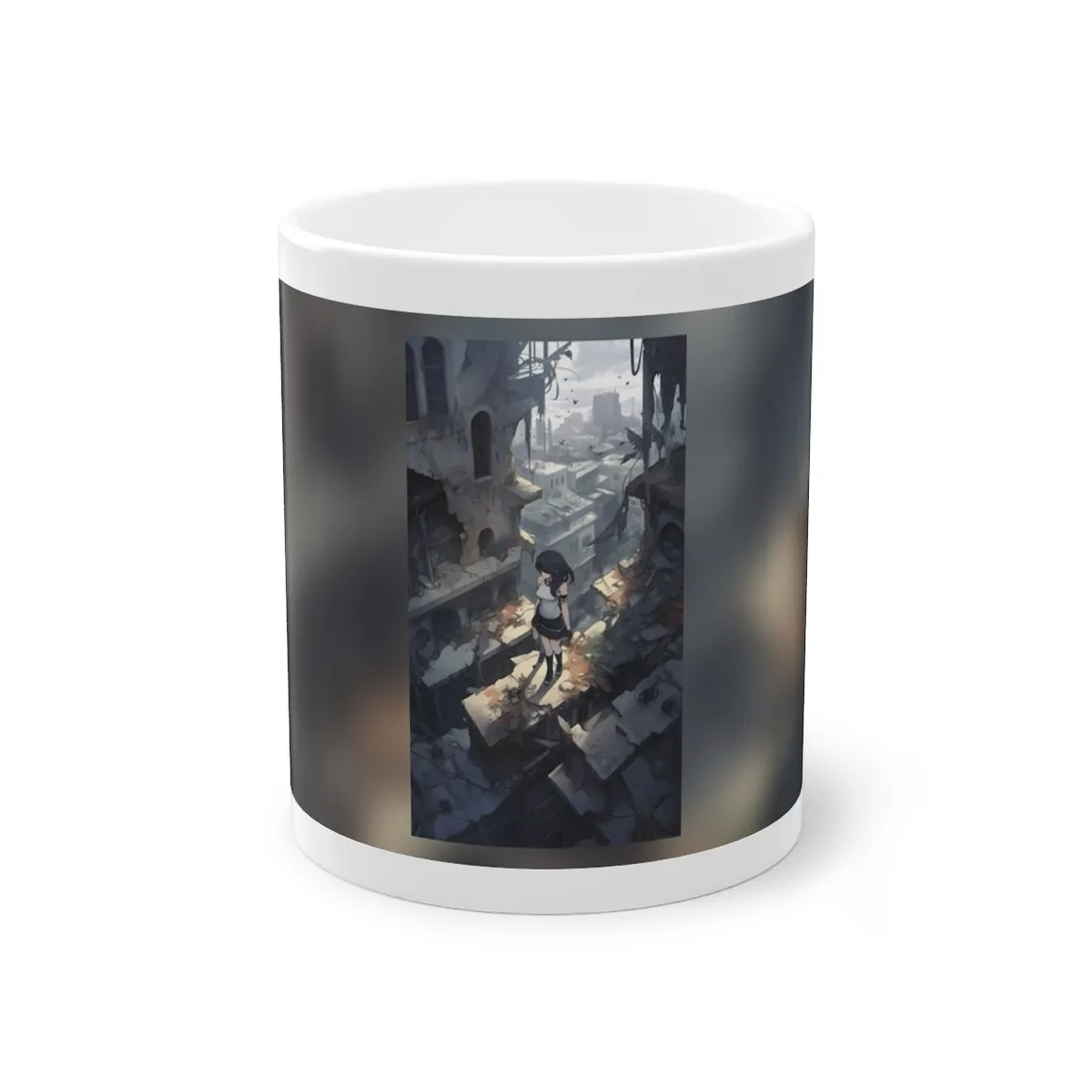 Anime Bird in Flight: Delicate Details in Mid-Air - Mug