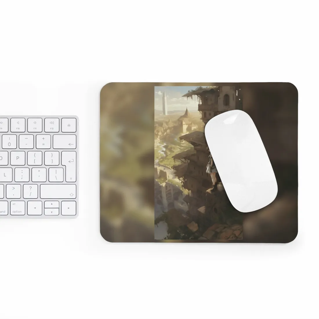 Anime Bird in Flight: Feathered Friend Soaring Through Air - Mouse Pad