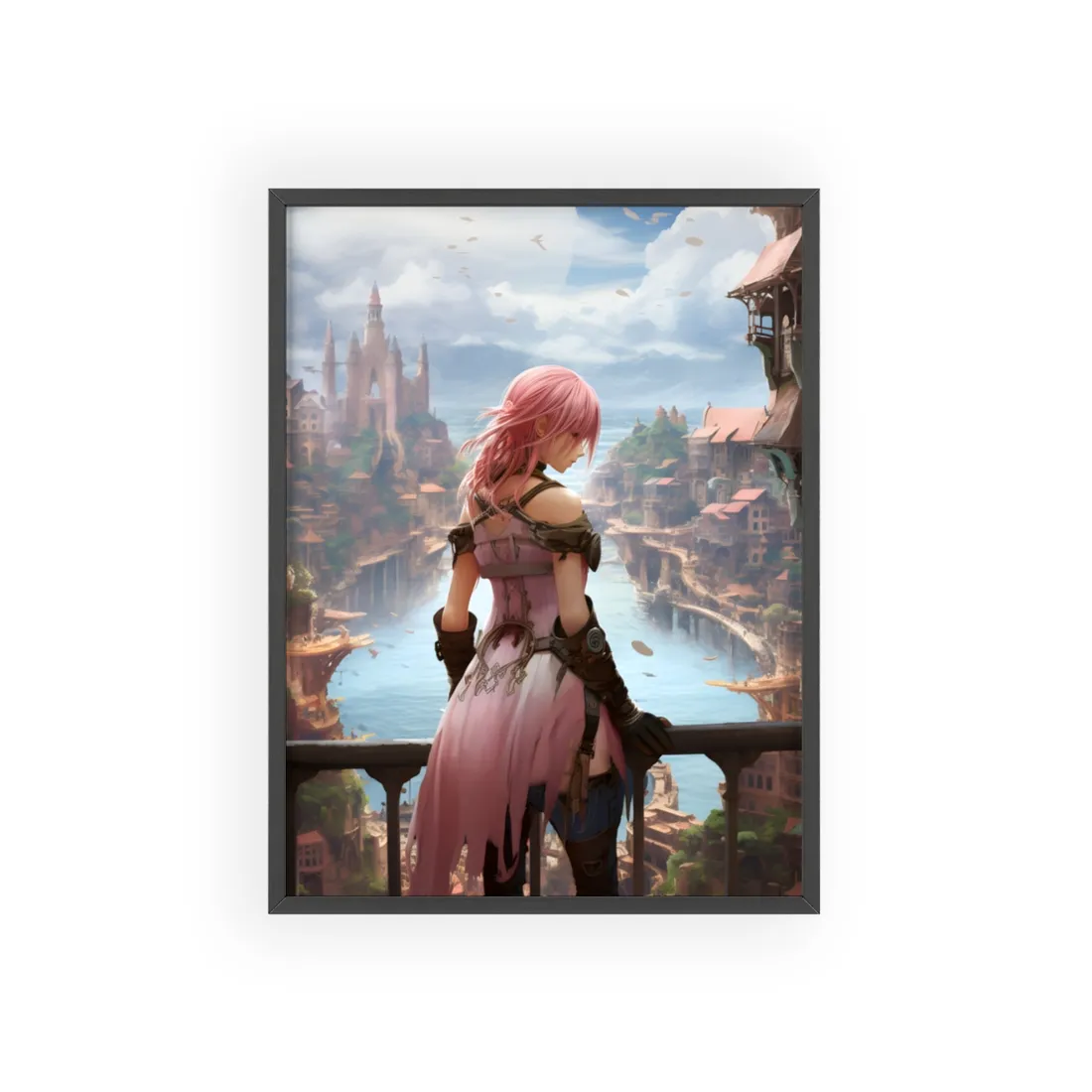 Anime Birds in Flight: Detailed Feathered Friends - Framed Poster
