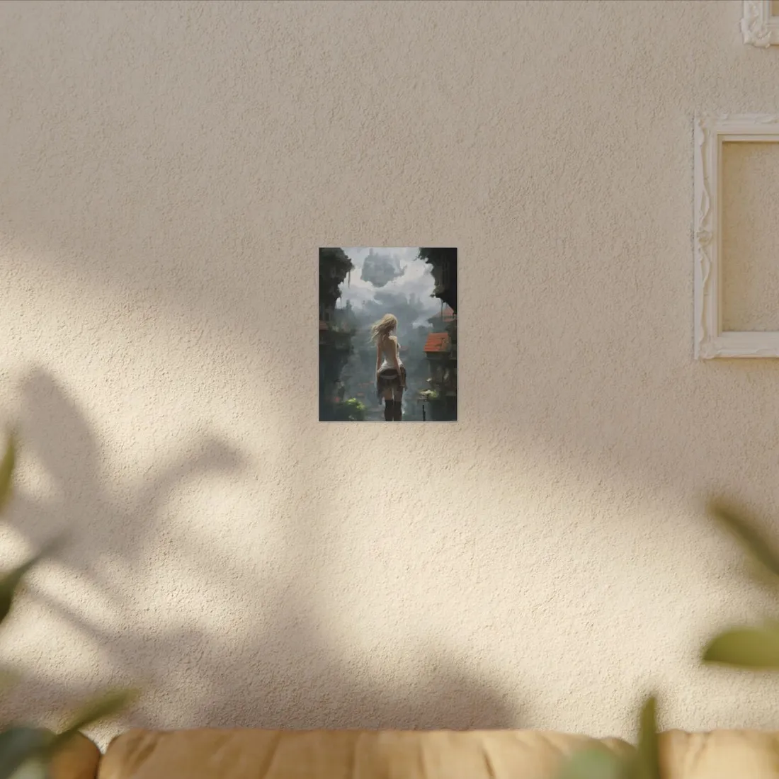 Anime Blonde Warrior: Birds in Flight - Canvas