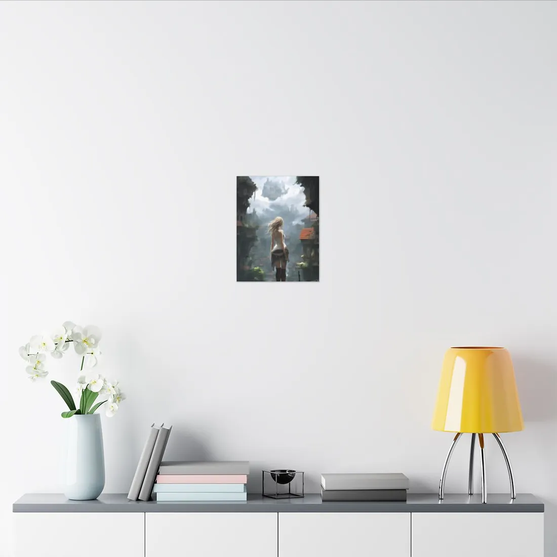 Anime Blonde Warrior: Birds in Flight - Canvas
