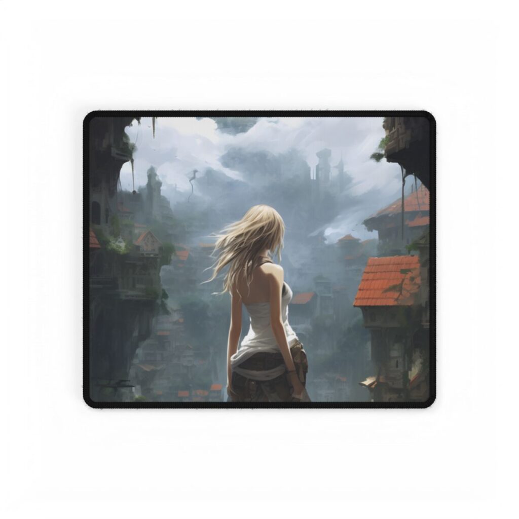 Anime Blonde Warrior: Birds in Flight - Desk Mat