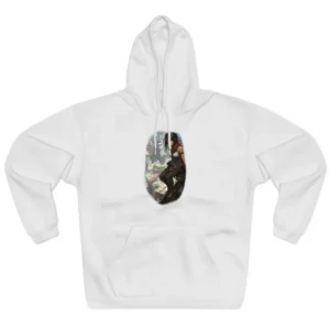 Anime Warrior Girl Perched Above Ancient City Ruins Hoodie