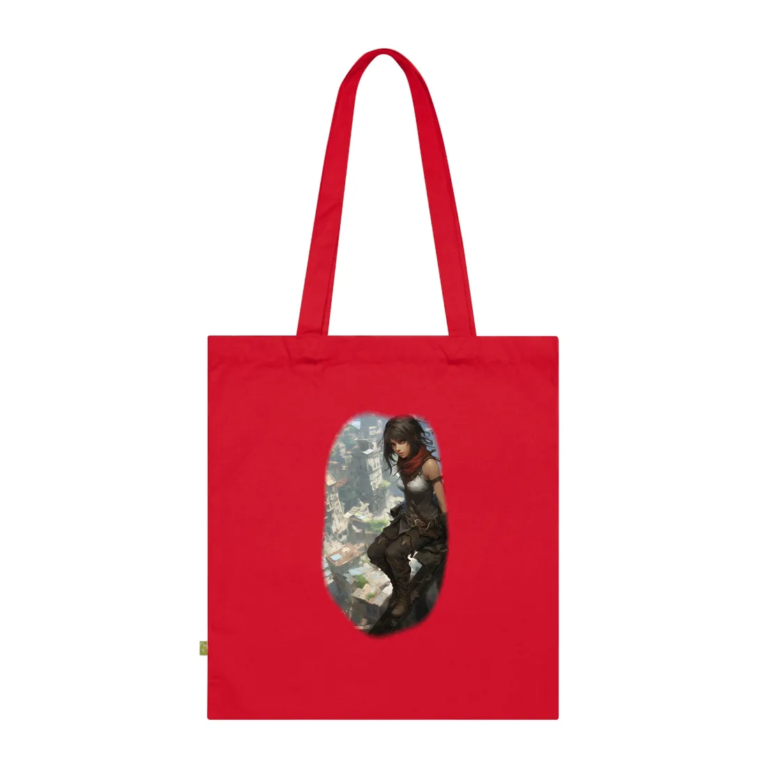 Anime Fantasy Bird's Eye View: White Feathers Digital Art Tote Bag - Tote Bag (Classic Red)